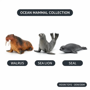 Modèle de mors réaliste en PVC marron, 26x17x12cm, jouet éducatif pour animaux marins, décoration de bureau pour enfants, garçons et filles, jouet éducatif - Product Image 6