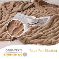 Manta de Piel Sintética de Lujo, Estándar Oeko-Tex 100, Lora de Doble Cara, Tamaño King, Mantas Cálidas de Piel Sintética de Visón para Sofá