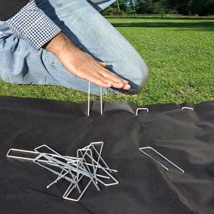 U-Shaped Galvanized Steel Metal Landscape Stakes Pegs Pins <strong>Spike</strong> for Weed <strong>Barrier</strong> Fabric Ground Cover &amp; Landscaping &amp; Tent - Product Image 5