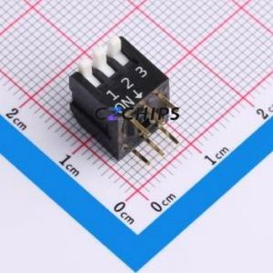 DP-03-K-T DIP Switch Through hole Component (THT) Switch Piano Key Single Pole Single Throw 3 2.54mm - Product Image 1