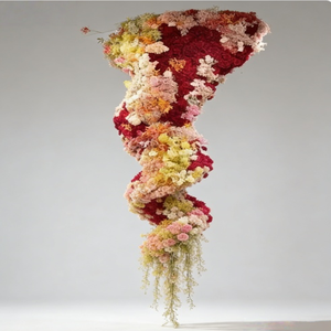 Colonne décorative florale artistique, pilier <span class=keywords><strong>mural</strong></span> de fleurs mélangées fait main pour hall de centre commercial, installation artistique commerciale - Product Image 6