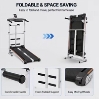 Tapis roulant manuel robuste et durable, capacité 120 kg, pliable, pour usage domestique, auto-alimenté, équipement de gym en acier