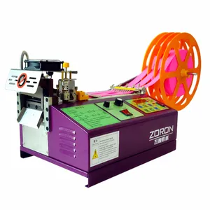 Automatic Cold and Hot Knife Slant Angle Tape Cutting Machine for nylon Belt Ribbon cutter