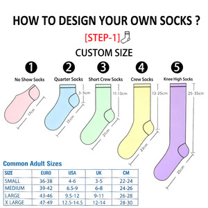 Chaussettes de sport personnalisées de marque Uron Impression numérique de logo tissé de style équipage à la mode disponible pour le corps inférieur de la manchette de la saison estivale - Product Image 3