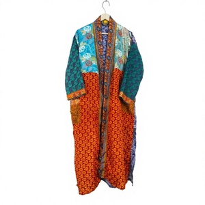 Nuevo Kimono de Seda para Mujer, Elegante, Vintage, con Parches, para Otoño, Largo, Transpirable, de Secado Rápido, Suave, para la Playa - Product Image 1