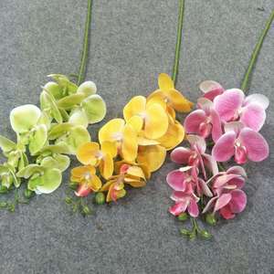 Orquídea de látex 3D Real Touch 9 cabezas orquídea blanca artificial - Product Image 6