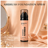 Fond de teint en spray Kingyes Airbrush 60ml, couvrance totale, buildable, fini mat léger, longue tenue, 5 teintes, du clair au foncé