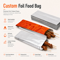 Sacs en papier personnalisés avec logo pour kebab, en aluminium jetable, résistants à la graisse, pour emporter, pour hot-dogs et frites
