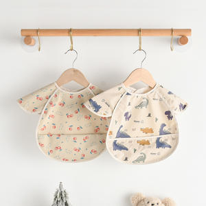 Bavoir imperméable à l'eau pour bébé, bavoir pour manger avec des ailes d'ange, bavoir imperméable en PU, <span class=keywords><strong>salopette</strong></span> à manches courtes - Product Image 3