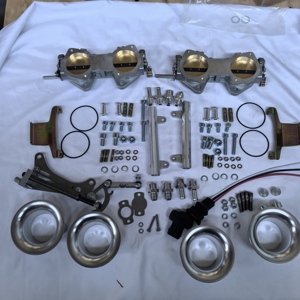 Kit Throttle Body FAJS Dual DCOE Silver Cocok untuk Balap dan Konversi Mesin CARB ke EFI, Tinggi 40MM untuk Klakson Udara - Product Image 2
