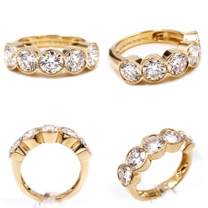 Tianyu Đá Quý Bezel Set 5.83Mm Vòng Cắt 3.8CTW Def Phòng Thí Nghiệm Kim Cương Nhẫn Phụ Nữ 18K 14K 10K Vàng Vàng Cưới Đính Hôn Nhẫn Quà Tặng - Product Image 2