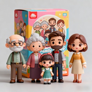 Figurines <span class=keywords><strong>de</strong></span> famille personnalisées OEM ODM en vinyle, ensemble <span class=keywords><strong>de</strong></span> poupées en PVC souple, logo personnalisé, figurines <span class=keywords><strong>de</strong></span> famille <span class=keywords><strong>de</strong></span> dessin animé 3D - Product Image 1