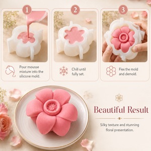Six Petal Flower <b>Silicone</b> Mold Rafflesia Shape <b>Baking</b> Cake Chocolate Jelly Pudding Mold Home Commercial Use - Product Image 4