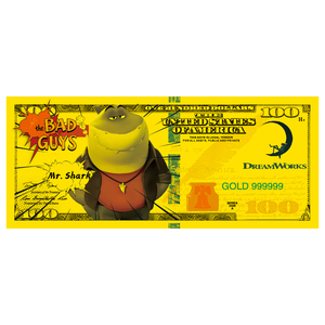 Billete de Banco Chapado en Oro Personalizado al por Mayor, Película de Dibujos Animados 'Bad Team', Artesanía Metálica, Regalo de Navidad para Niños - Product Image 2