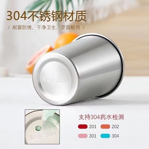 304 Stainless Steel Tumbler Single Layer Straight Cup Portable Camping Outdoor Travel Cup For Beer Milk Tea Snacks - Product Image 4