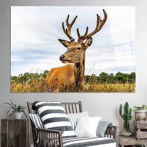 Impression sur toile élégante avec motif de cerf : Décoration de mariage moderne, Art sur verre trempé - Product Image 3