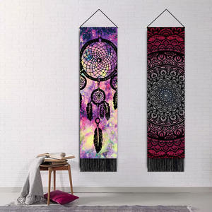 ロータスフラワーマンダラ壁装飾Bohoタペストリー壁吊りボヘミアン花柄長い縦タッセルタペストリー - Product Image 5