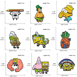 Spilla in Metallo a Forma di SpongeBob, Pin Smaltato Morbido di Patrick Star, Divertente Spilla Decorativa, Vendita all'Ingrosso - Product Image 3
