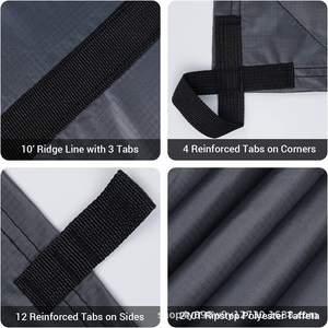 Lona Impermeable WOQI de 10x12 pies para Acampar al Aire Libre, Fácil de Instalar, Color Gris Oscuro, Cubierta de Poliéster para Carpa con Bolsa de Almacenamiento - Product Image 4