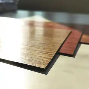 황금 소나무 HDF 껍질과 스틱 자기 접착 비닐 바닥 플라스틱 pvc 바닥 스티커 타일 바닥