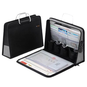 Bolsa de almacenamiento de documentos ignífuga con soporte para sellos, organizador portátil multiusos para licencia comercial y tarjetas de identificación, uso en viajes - Product Image 1