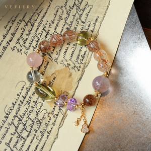 Bracelet en perles de quartz noir naturel, améthyste lavande et quartz rose du Mozambique pour femme - Vente en gros de bijoux - Product Image 4