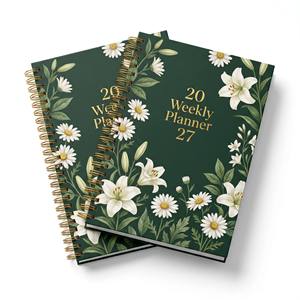 Carnet anglais A5 à spirale, 100 feuilles, le plus vendu 2027 – <span class=keywords><strong>Agenda</strong></span> cadeau, planificateur hebdomadaire et mensuel, pour le travail et le sport - Product Image 1