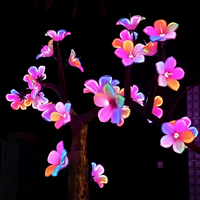 Éclairage paysager extérieur LED blanc chaud en forme de fleur de lotus en bois, étanche, décorations festives, ornements d'arbre, garantie 2 ans