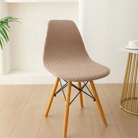 Housse de chaise d'hôtel moderne en polyester, élastique, imperméable, taille universelle, couleur unie, coussin de dossier monobloc, lavable à la main