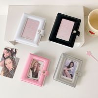 WAALUU Album Foto Perekat PVC Satu Grid dengan Kancing Jepret Bentuk Bintang, Tempat Kartu Penggemar untuk Penyimpanan, untuk Anak Perempuan