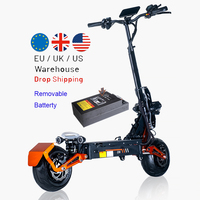 Scooter électrique adulte pliable tout-terrain en alliage d'aluminium à double moteur 12 pouces 5000w avec frein à disque à huile 48v 35ah Obarter D5