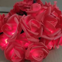 Guirlande lumineuse LED en forme de rose de 1,5 m, fonctionnant par USB, pour mariage, fête, anniversaire, festival, décoration intérieure, chambre, patio, extérieur, jardin