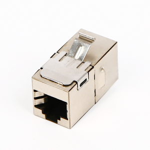 <span class=keywords><strong>Ethernet</strong></span> Bảng điều khiển gắn kết cat6A RJ45 kết nối 8P8C 180 độ lá chắn STP cat6A Keystone jack - Product Image 2