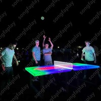 Table de ping-pong LED écologique et durable, table de tennis de table interactive éclairée à changement de couleur pour les événements, les fêtes, les parcs d'attractions