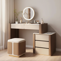 Meubles-lavabos haut de gamme modernes européens en bois massif écologiques avec miroirs éclairés réglables, taille et couleur personnalisables pour chambre et salon