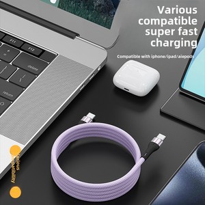 Câble de données magnétique à absorption améliorée 4 en 1 Type C, nouvelle version améliorée, double Type-C pour Apple Samsung - Product Image 5