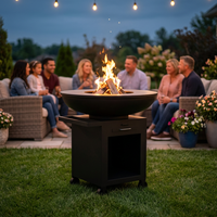 Barbecue rond multifonctionnel 3-en-1 de haute qualité pour Noël et les fêtes, fait main, pour divertissement et divertissement autour du feu