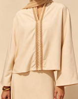 YHE013 Abaya longue sur mesure, élégante, modeste, respirante, en polyester, antistatique, pour femmes, robe d'occasion musulmane d'été