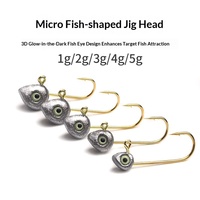 Leurre Micro-organisme Lumineux en Forme de Poisson pour Pêche au Bar en Rivière – Hameçons Jigging Bioniques Miniatures Effet Œil de Poisson