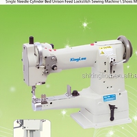 Machine à coudre industrielle à point noué à bras cylindrique et alimentation unisexe, haute vitesse, pour la réparation de chaussures en usine