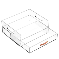 Tiroir organiseur de bureau en acrylique, boîte à lettres, avec plateau