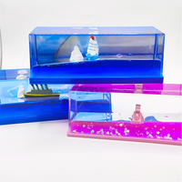 Ornement Flottant Personnalisé OEM Bateau Titanic, Décoration de Bureau à Mouvement Liquide en Acrylique, Jouet de Bureau Bateau de Croisière en Gros