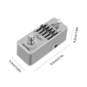 Pedal ecualizador de guitarra eléctrica Rowin de 5 bandas 100Hz 250Hz 630Hz <span class=keywords><strong>1</strong></span>,6 kHz 4kHz True Bypass <span class=keywords><strong>1</strong></span>/4 pulgadas Mono efectos de carcasa metálica - Product Image 3