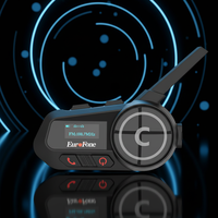 Europhone S6-1200M-SC-B, en plastique ABS, sans fil, réponse automatique/partage de musique, radio FM prise en charge, étanche IP67, pour moto