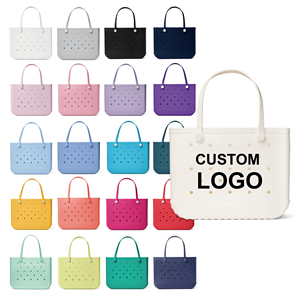 Bolso de mano de playa de EVA ligero con orificios, personalizado con logo, grande, impermeable, duradero, con dos asas y parte superior abierta, para verano, venta al por mayor - Product Image 5