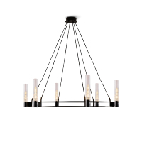 Lampe suspendue minimaliste YH pour salon, en laiton antique, anneau en verre, lustre LED unique, design moderne, luminaire suspendu