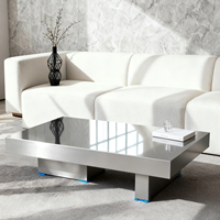 Table basse en acier inoxydable de qualité supérieure, durable, avec un design moderne intégré pour salon, hall d'hôtel, bureau, salle de séjour