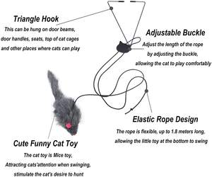 Ginnico per gattino appeso alla finestra della porta gabbia per gatti animale domestico gatto libellula topi giocattolo gatti giocattoli Teaser - Product Image 2