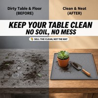 Tapis de protection en silicone pour pot de plantes, rebord surélevé, anti-fuite, antidérapant, protection du sol