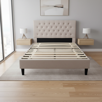 Lit simple moderne et durable Nisco avec cadre en métal pour la maison, la chambre, l'hôtel, l'appartement